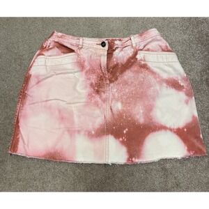 Christopher & Banks Skirt Red‎ Tie Dye Size 10 Cut Off